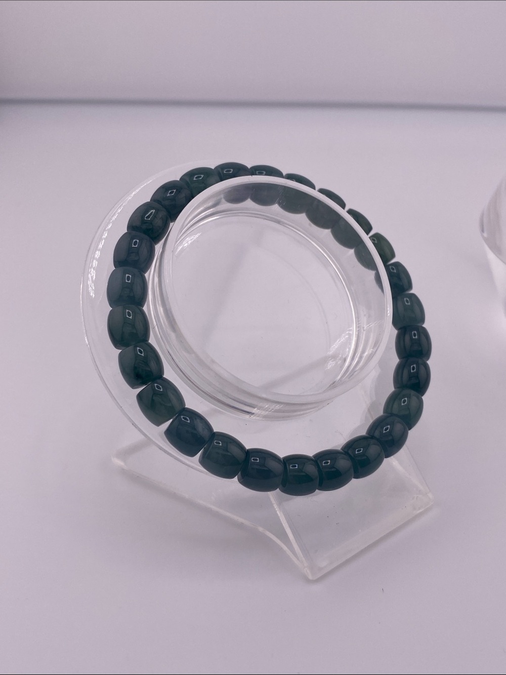 Genuine Blue Water Jadeite Bracelet - Natural Deep Teal Abacus Beads